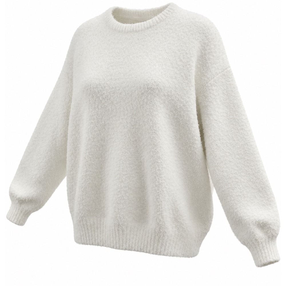 UGG Judith Sherpa Crewneck Sweater White Recycled Fleece Pullover 1152740 Large